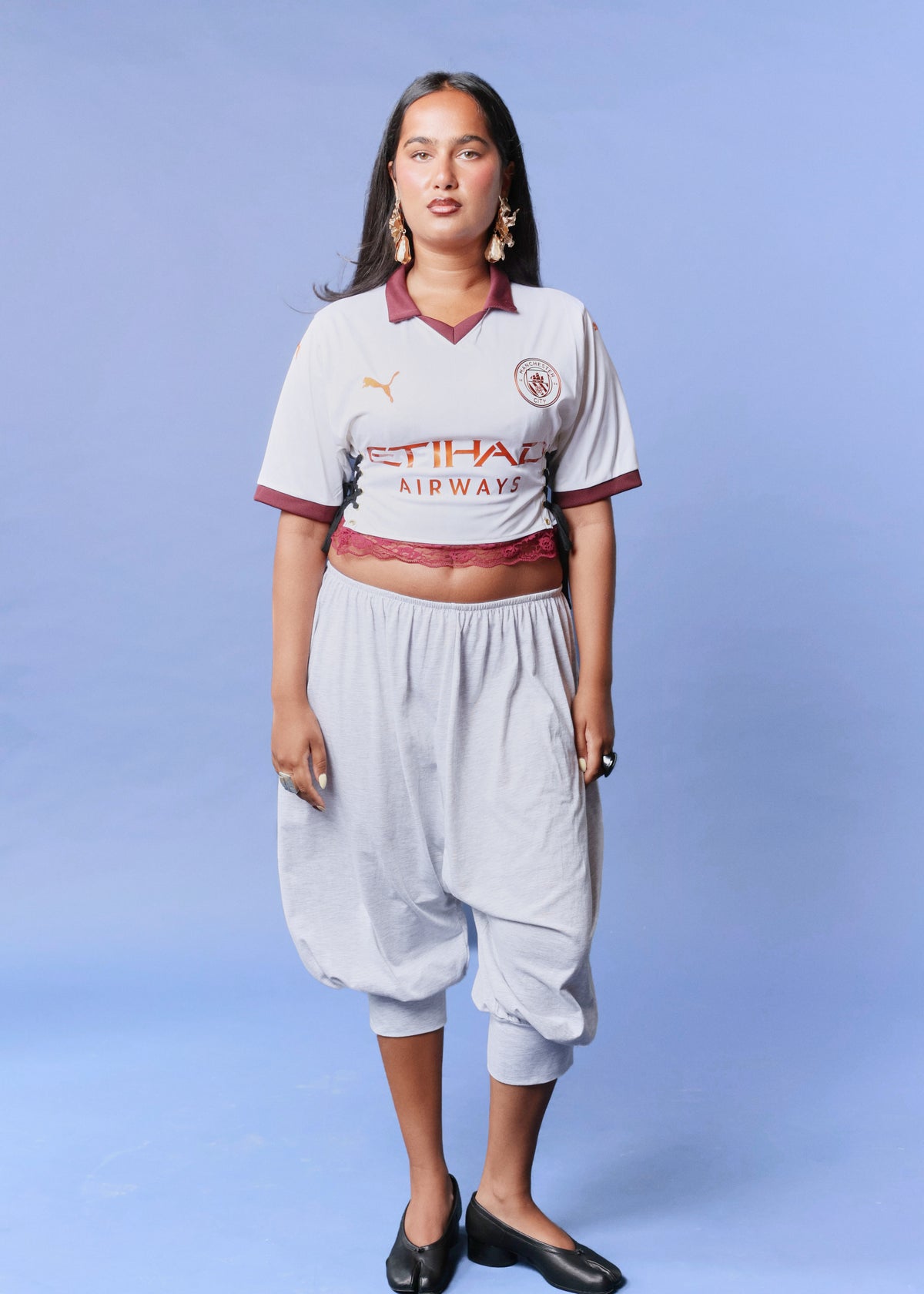 Man City Burgundy Corset Top