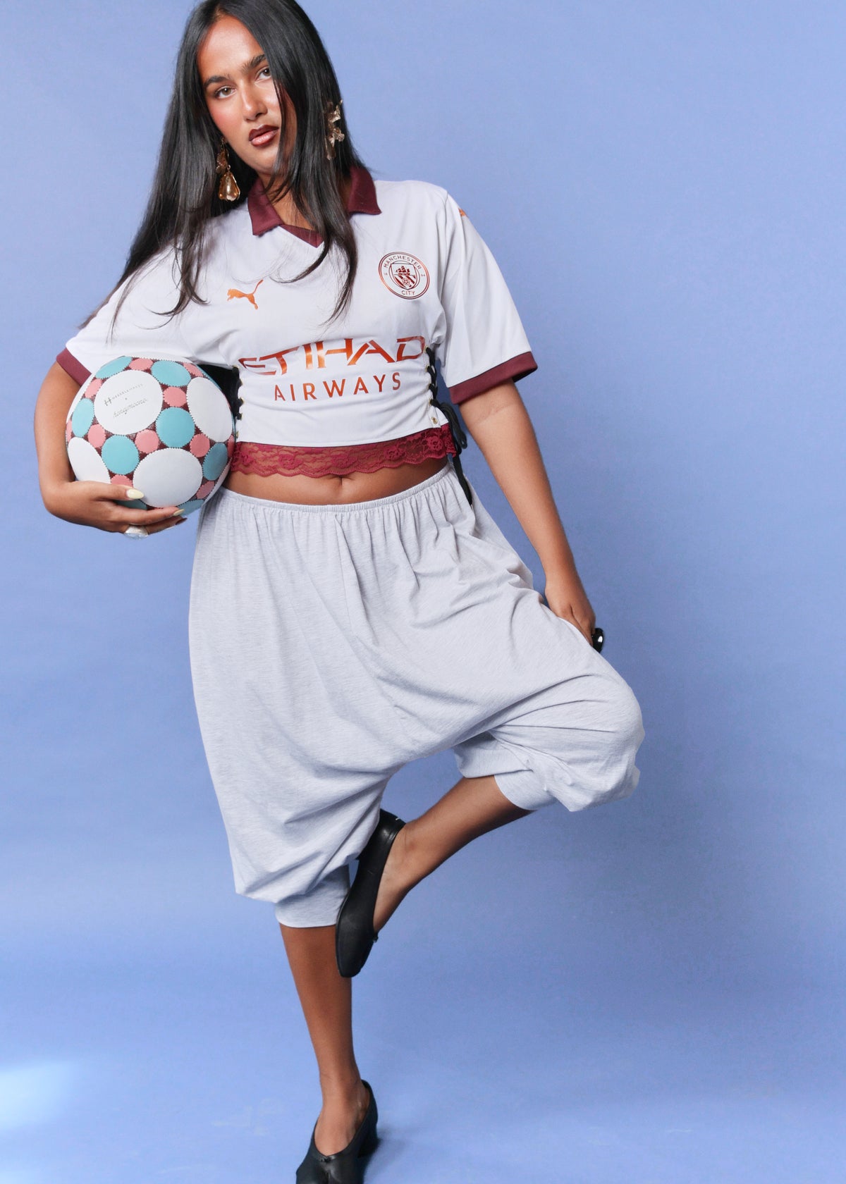 Man City Burgundy Corset Top